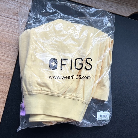 Figs Other - Butter yellow high waisted Isabella wide leg scrub pants